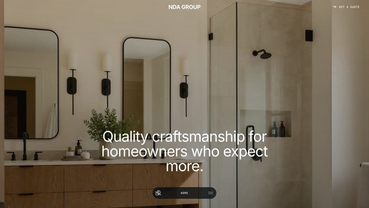 NDA Group — Renovation lead-gen with a warm material direction.
