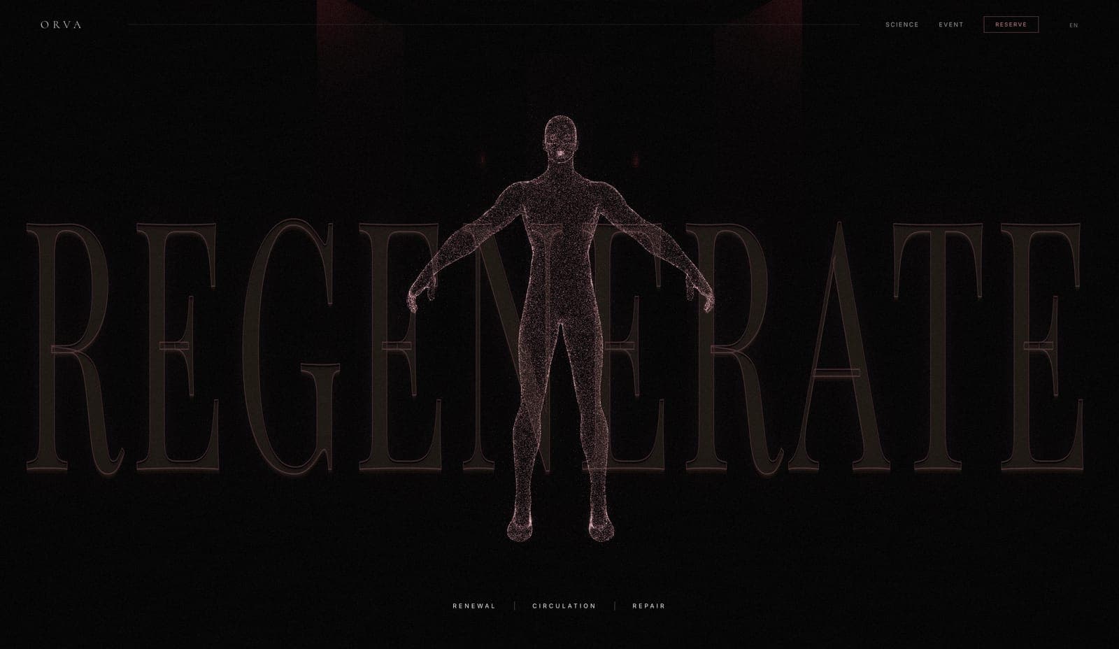 ORVA Cell — A dark longevity launch with cinematic biotech visuals.